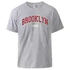 Мужские рубашки T Brooklyn 1989 Печать с коротким рукавам мужчина Basic All Match винтажная футболка Cotton Fashion Streetwear Классическая творческая футболка
