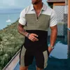 Herren-Trainingsanzüge, Trainingsanzug, Poloshirt, 2-teiliges Outfit, Sommer, Retro-Totem-Druck, kühlt Mann, modisch, luxuriös, hawaiianischer Strandurlaub, kurzärmelig, 230619