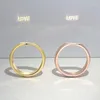 Cluster Rings 925 Sterling Silver Projection Ring LOVE Couple Engagement Wedding Gift Women Fine Jewelry Platinum Gold Rose Color