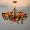 Pendant Lamps Retro Coloured Glass Colorful Living Room Restaurant Bar Shop Chafing Dish Red Lamp.Bohemia Lights