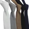 Papillon HUISHI Moda sottile Cravatte lavorate a maglia per uomo 5,5 cm tinta unita Nero Bianco Grigio Blu Borgogna cravatta 230619