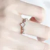 Pierścienie klastrowe Obchać srebrny otwartej regulowanej podwójnej warstwy pierścień dla kobiet cyrkon CZ Dainty Knuckle Wedding Jewelry Gift