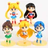 Figury zabawek akcji Sailor Moon Chiba Moru Uran Neptune Pluton Figures Dolls Dectop Decoration Toys R230619