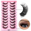 Ciglia finte Ciglia all'ingrosso 100 paia 3D Visone Faux Fluffy Lash Soft Full Thick Wispy Eyelash Trucco drammatico