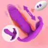 Vibratori telescopici Farfalla indossabile Dildo Mutandine Vibratore G Spot Stimolatore del clitoride Telecomando senza fili per adulti