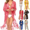 Maillots de bain pour femmes Beach Cover Up Soft Sexy Applique Lace Coat Bikini pour les sports nautiques