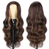 Nxy saç perukları sentetik dantel peruk uzun gövde dalgalı kahverengi karışık sarışın yan parça doğal saç çizgisi kadınlar için 230619