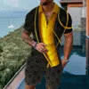 Men's Tracksuits Tracksuit Polo Shirt 2 Piece Outfit Summer Retro Totem Print Cools Man Fashion Luxury Hawaiian Beach Vacation Short Sleeve 230619