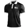 Camisas Casuais Masculinas Verão Moda Tendência Conforto Padrão Bandeira Pescoço Masculino Camisa de Manga Curta Longa Cheer