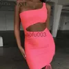 Casual Dresses Zhymihret Elegant One Shoulder Dress Hollow Out Midje Ruched Vestidos Mujer Lace Up Mini Bodycon Dress 2023 Summer Sukienka J230619