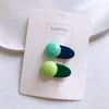 Hair Accessories 2 Pcs Sweet Girl Kids Oval Duckbill Clip Fashion Children Simple Cute Colorful Geometric Round Hairpins