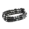 Link Bracelets Black Hexagonal Beads Handmade Bracelet Neutral Natural Hematite Stone Summer Fashion Jewelry For Party Wear