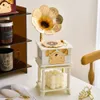 Decorative Objects Figurines Classical Phonograph Drawer Music Box for Home Decoration Wedding Birthday Gift Gramophone Figurine Boxes 230617