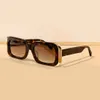 Moon Rectangle Sunglasses Havana Brown Lens Women Sun Shades Summer Sunnies gafas de sol Sonnenbrille UV400 Eyewear with Box