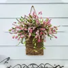 Fleurs décoratives hortensia artificiel guirlande Simulation rotin Floral panier de porte suspendu aspect respectueux de l'environnement attrayant