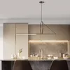 Candeeiros pendentes Lustres Luzes linha nórdica LED Lâmpada pendurada para sala de jantar cozinha Suspensão de ferro preto Decoração de casa