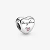 100% 925 Sterling Silver Figlia Amore Fascino Fit Originale Europeo Charms Braccialetto Moda Donna Fidanzamento di Nozze Jewelry222D