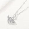 Kedjor Panjbj Silver Color Wing Love Heart Necklace For Women Girl Zircon Angel Romantiska smycken Birthday Present Dropship