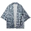 Mäns casual skjortor plus storlek 2023 sommar lös bohemisk stil kimono män kvinnor japanska kläder yukata manlig kostym hjärtkläder