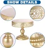 8sets Cake Stand Dessert Cupcake Pastry Candy Display Plate Pedestal Holder Round Metal for Wedding Event Birthday Party Gold Rose black