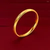 Bangle Women Armband Sweet Carved Girl Friend Birthday Present Solid 18k Gold Color Exquistive Jewelry Present