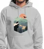 Erkek Hoodies Geniş Dağ Nehri Peyzaj Tasarımı Polar Hoodie Erkekler Modaya Modaya Desen Etkinlikler Yenilik Özelleştirilebilir Sweatshirt