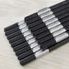 Chopsticks 10Pair Black Silver Chopstick Korean Hashi Sushi Japanese Cotlary Chinese Dinner Boes Home Restaurant Supply