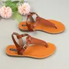 Sandaler Gladiator Women's Sandals Simple Design Ladies Beach Summer Shoes 2023 Trendy Letaher Comfort Flat Open Toe Woman Flip Flops T230619