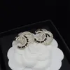 High quality sparkling Crystal CC Earring brand luxury S925 silver Earring for women's fashion Korean Designer Earrings jewelry