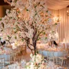 Fleurs décoratives 10 pièces fleurs de cerisier vignes artificielles à l'extérieur suspendus guirlande de soie pour la décoration de salle de fête de mariage japonais