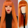 Nxy Haar Pruiken Roze Bruin Grijs Lang Recht met Pony Hittebestendige Synthetische Ombre Kleur Two Tone Cosplay voor Vrouwen 230619