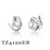 Boucles d'oreilles créoles Sinya 925 argent Sterling serrure anglaise laisser retour conception perles d'eau douce naturelles boucle d'oreille pour les femmes mère