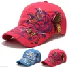 Visors Butterflies Flower Haftery czapki w stylu Koreańska cekin haftowa masła baseballowa szminka przypływ kapelusz słodki