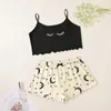 Vrouwen Nachtkleding Vrouwen Sexy Set Pyjama Mouwloze Cami Shorts Lingerie Leuke Cartoon Afdrukken Thuis Pak Voor Dames