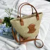 Bolsa tote de grande capacidade Bolsa feminina Bolsa de ombro feminina de designer de luxo, sacola Card Raffia Woven Beach Resort Bolsa de praia