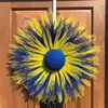 Decorative Flowers Ukrainian Sunflower Wreath Flag Welcome Sign Garland Pendant