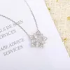 Chains 2023 Trend High Quality Selling Fashion Brand Jewelry Women's Necklace Lotus Zircon European Luxury Flower Charm Gift