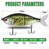 Baits Lures swimbait sinking fishing lure with soft tail jointed bait for bass pike hard bait CF Lure 150mm 56g 29 Colors 230619