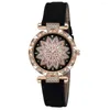 Wristwatches 1 Set Women Watch Shine Bracelet Adjustable Dress Up Perfect Gift Faux Diamond Quartz Wristwatch Bangle Kit