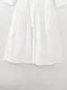 Vestidos Casuais Maxdutti 2023 Algodão Francês Oco Bordado Vestido Midi Elegante Branco Verão Moda Camisa Longa Feminina