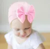 Cute Baby Elastic Beanie cap Headband kids Big Bow Knot Hairbands Turban Knotted Soft Cotton Headwrap Newborn Hair Band Accessories Turbans Hair Accessories