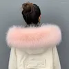 Scarves 2023 Faux Raccoon Fur Collar Winter Women Scarf Jackets Hood Decor Shawl Multicolor Men Coat F037