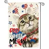 1pc, цветовая жизнь 4 июля патриотический приветственный кошачий сад флаг двойной, День независимости Дня памяти Американские звезды и полосы флаг двор на открытом воздухе украшения