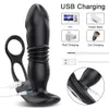 Masculino telescópico próstata bluetooth app controle empurrando butt plug vibrador anal para homens casais de bunda