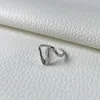 Pierścienie klastra 925 Sterling Silver Creative Fale Pierdzież Prosta nieregularna ręcznie robiona biżuteria ślubna dla kobiet w rozmiarze 17 mm Regulowane