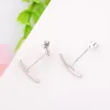 Studörhängen 925 Sterling Silver Geometric Arc Simulated Pearl Buckle Earring Women Kid Girl Boho Boucle D'Oreille Oorbellen Brinco