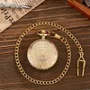 Pocket Watches Antique Steampunk Vintage Arabiska siffror Kvarts Pocket Watch Floral Pattern Case Halsband Pendant Klockkedja Män kvinnor 230619