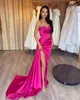 Elegant Rosy Pink Prom Dresses Sequins Sweetheart Party Evening Gowns Split Formal Long Special Occasion dress