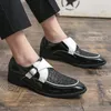 Kleid Schuhe Trend 2023 Britische Männer Spitz Leder Männlich Pailletten Mix Farben Hochzeit Formale Schuhe Sapatos Tenis Masculino