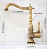 Kitchen Faucets Faucet Single Handle Hole Vanity Sink Mixer Tap Antique Brass Swivel Spout And Cold Water Tsf128